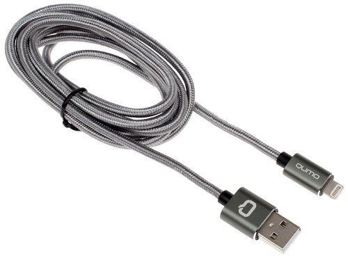 Кабель QUMO Lightning 8-pin - USB Type-A серый