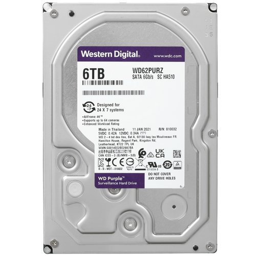6 ТБ Жесткий диск WD Purple Surveillance [WD62PURZ]