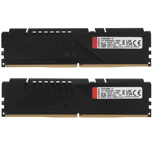 Оперативная память Kingston Fury Beast, DDR5, 64GB (2x32GB), 5600 MHz, CL40, с радиатором, чёрный, фото2
