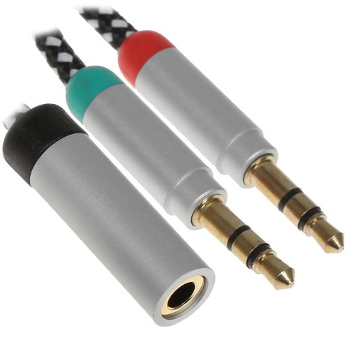 Kabel   DEXP jack 3.5 mm x2 dona - jack 3.5 mm qora