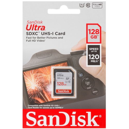 Карта памяти SanDisk Ultra SDXC 128 ГБ [SDSDUN4-128G-GN6IN]