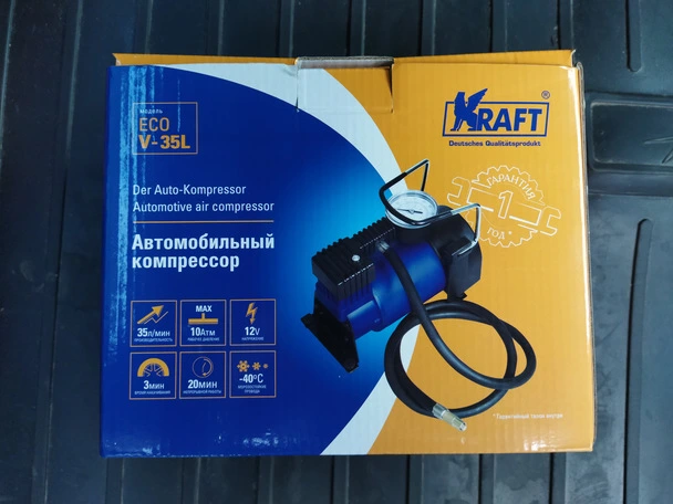 Обзор компрессора для шин KRAFT ECO V-35L