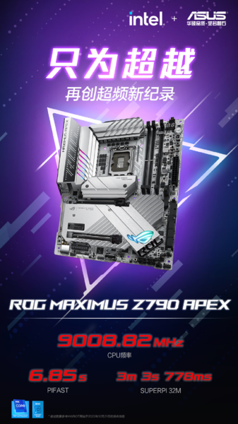 ⚡Intel Core i9-13900K разогнали до 9008,82 МГц на плате ROG
