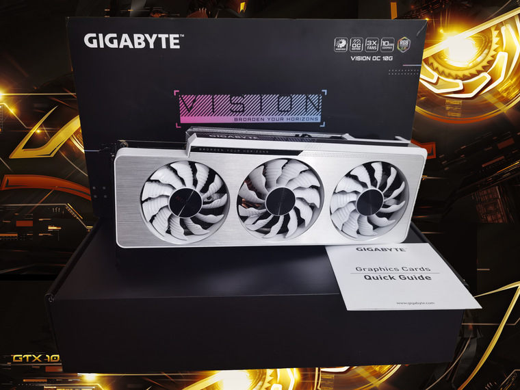 "Блондинка твоей мечты" Видеокарта GIGABYTE GeForce RTX 3080 VISION OC [GV-N3080VISION OC-10GD]