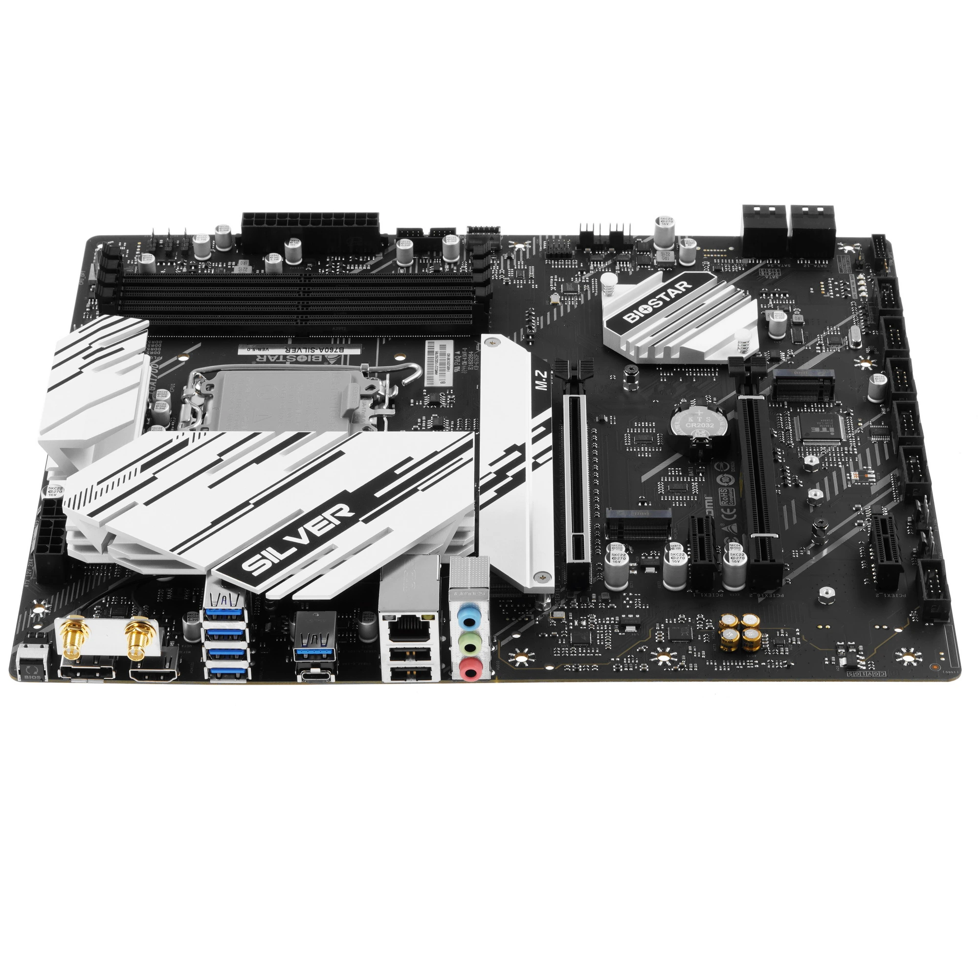Материнская плата Biostar B760A-SILVER, LGA1700, Intel B760, 4xDDR5, 4xSATA, 3xM.2, 1xPCIe 5.0 x16, DisplayPort, HDMI, 1x2.5Gb LAN, USB Type-C, 3x3.5 мм, 7.1, ATX, фото6