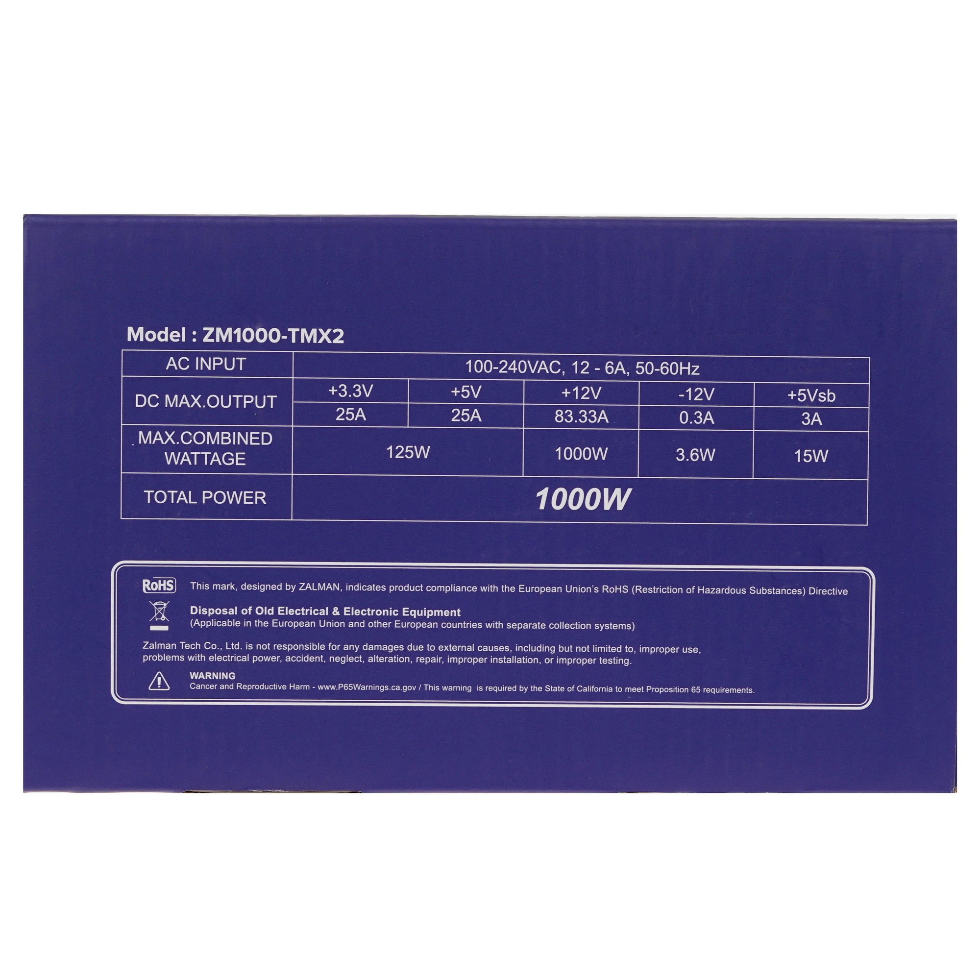 Блок питания ZALMAN TeraMax II 1000W, 1000Вт, 80+ Gold, 120мм, модульный, черный, вид 8