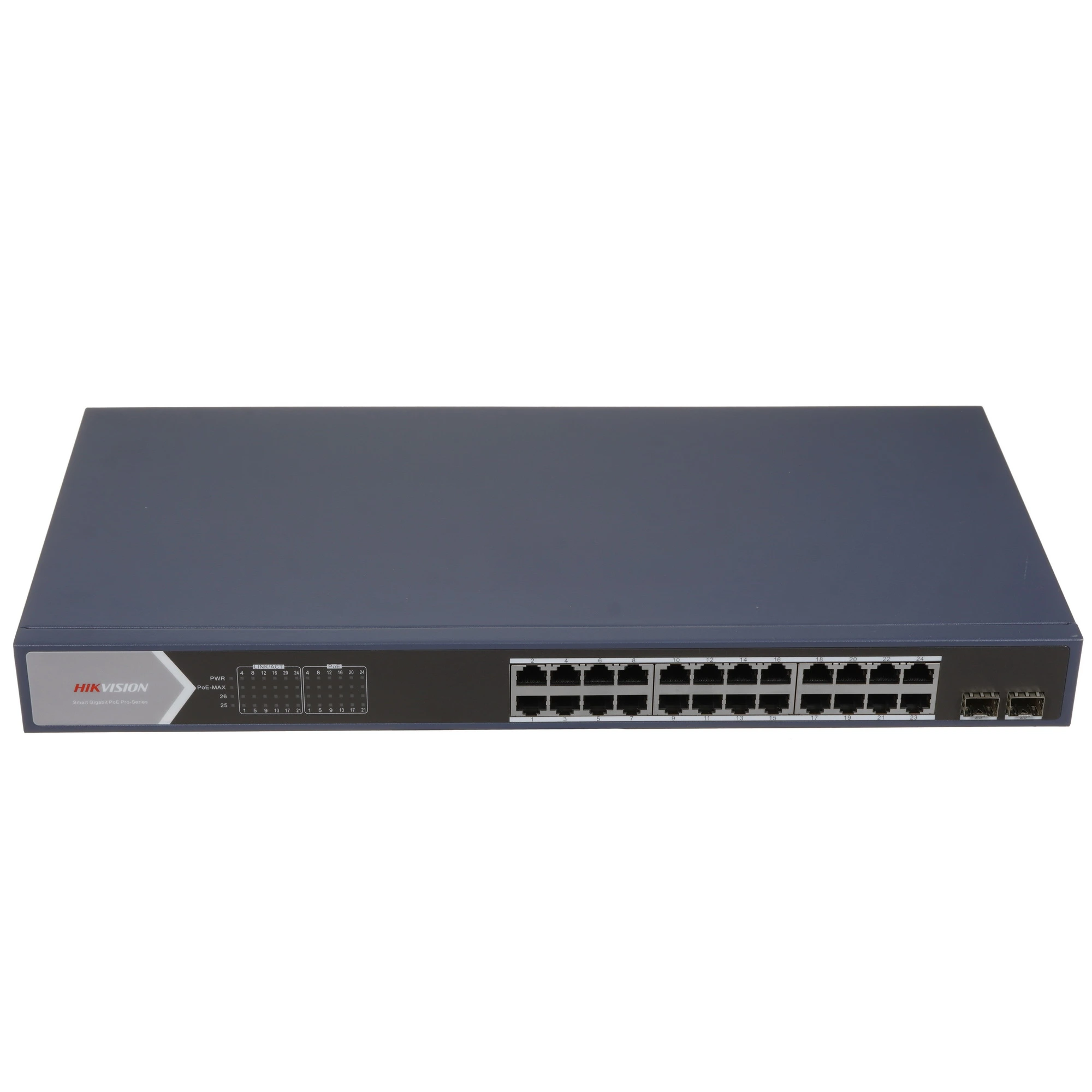 Коммутатор Hikvision DS-3E1526P-SI-24P2F, 24×1 Гбит/с PoE + 2×SFP 1 Гбит/с, управляемый