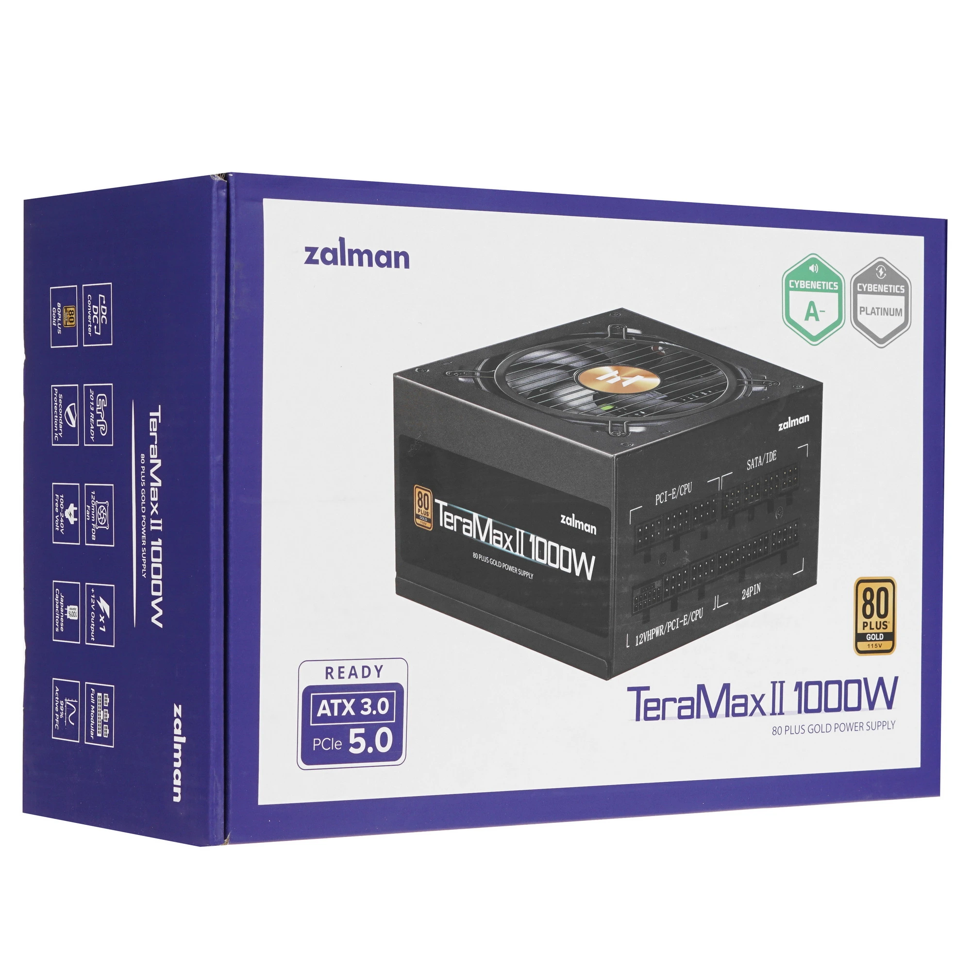 Блок питания ZALMAN TeraMax II 1000W, 1000Вт, 80+ Gold, 120мм, модульный, черный, вид 7