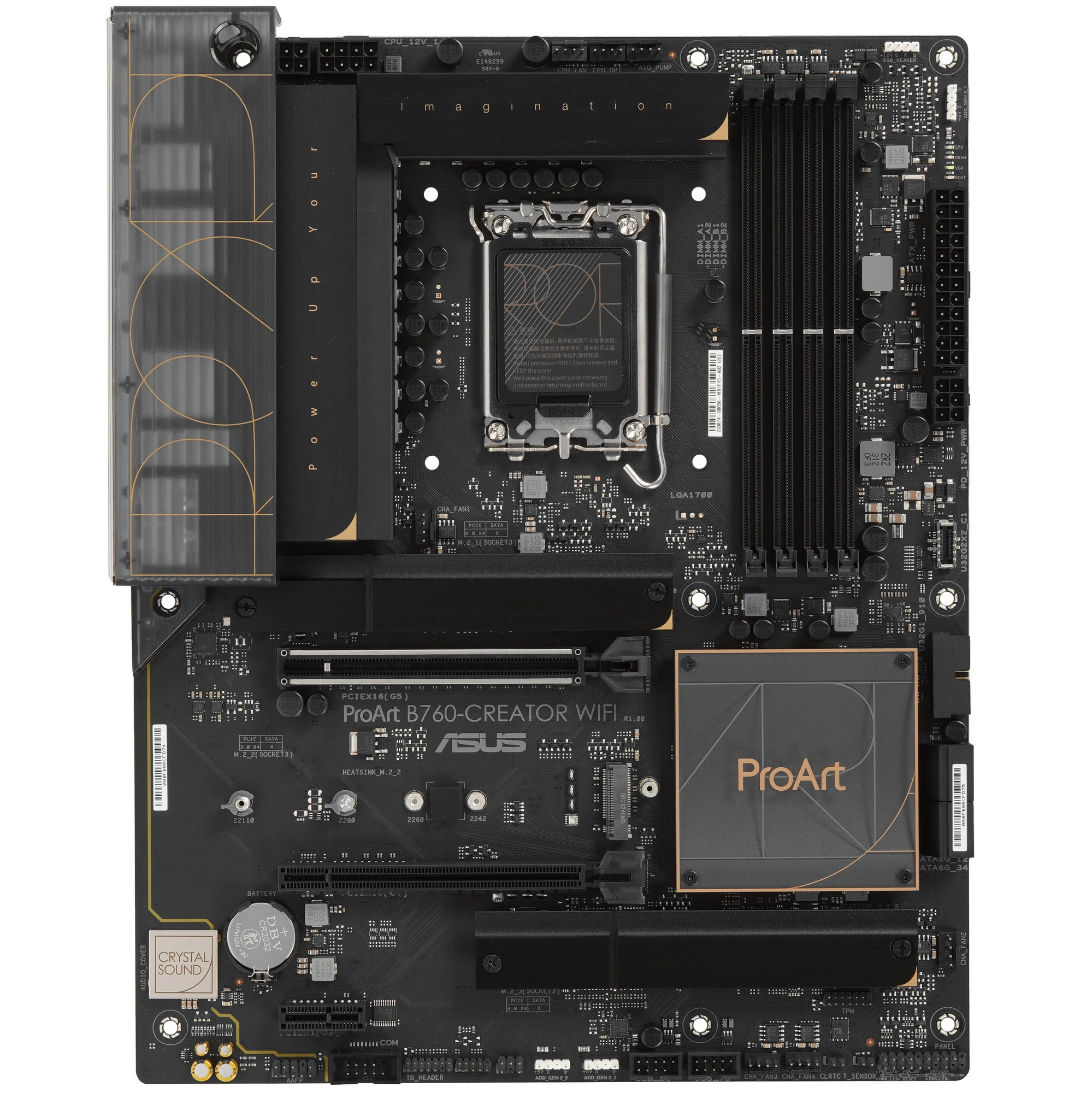 Материнская плата ASUS ProArt B760-CREATOR WIFI, LGA1700, Intel B760, 4xDDR5, 4xSATA, 3xM.2, 2xPCIe x16, 1xPCIe x1, DisplayPort, HDMI, 2x2.5Gb LAN, USB Type-C, 5x3.5 мм, 7.1, ATX