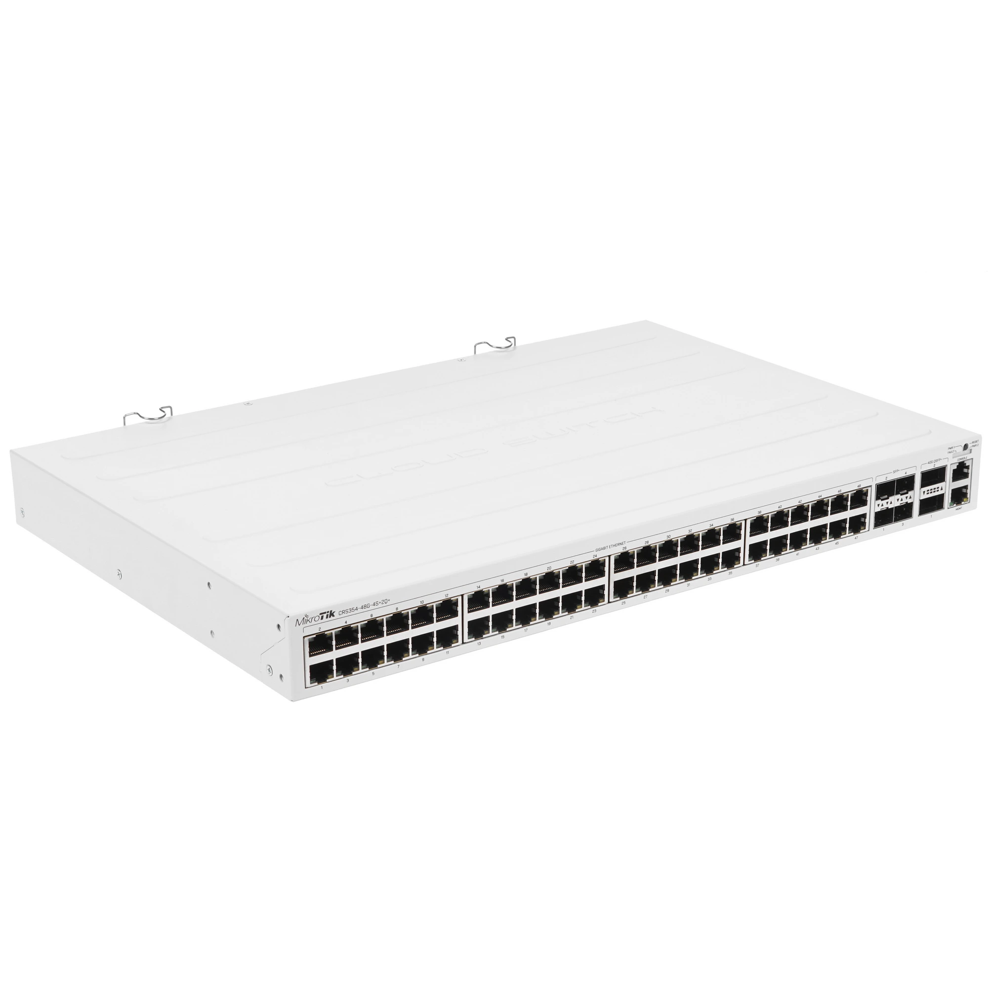 Коммутатор MikroTik CRS354-48G-4S+2Q+RM, 48×1 Гбит/с + 4×10 Гбит/с SFP+ + 2×40 Гбит/с QSFP+, управляемый