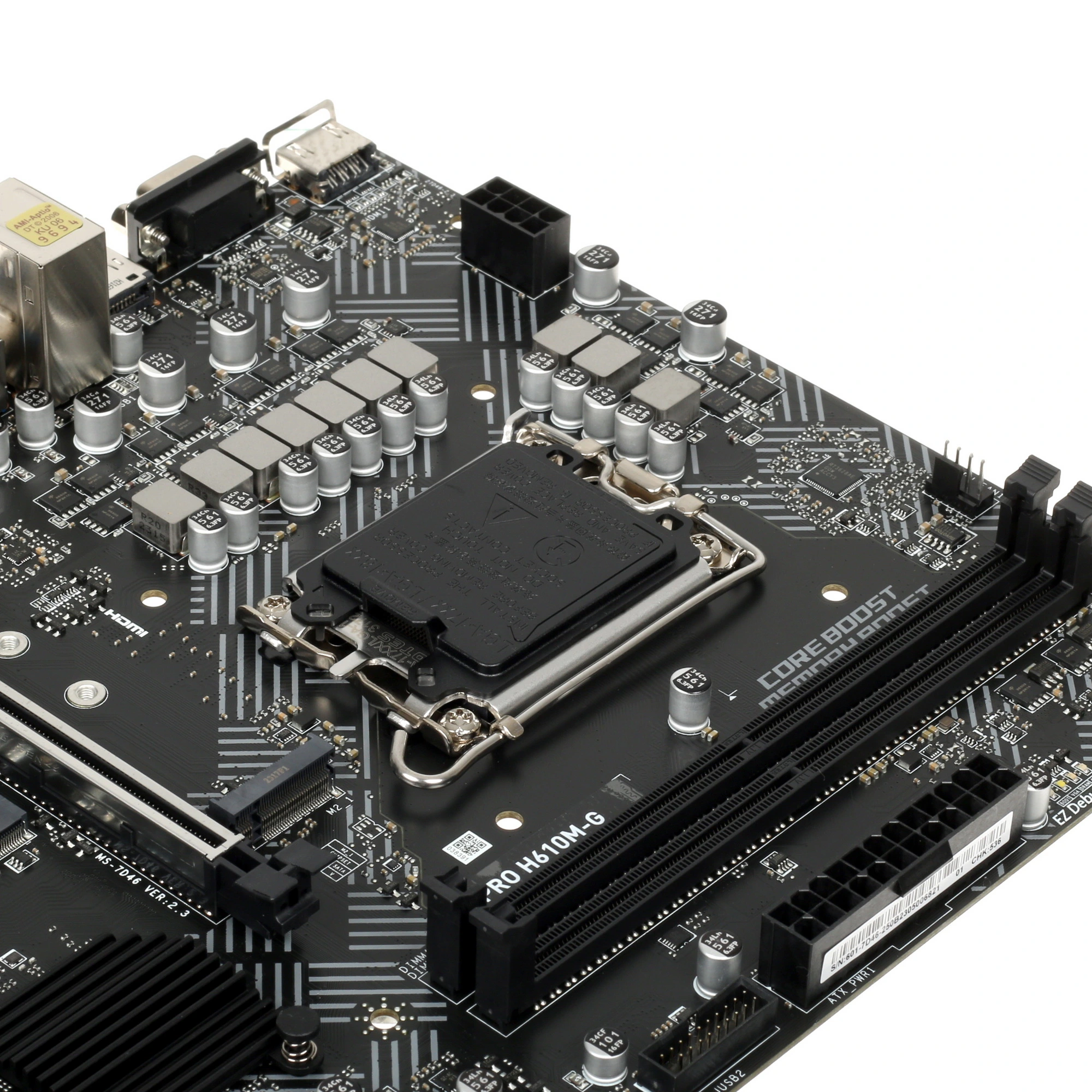 Материнская плата MSI PRO H610M-G, LGA1700, Intel H610, 2xDDR5, 4xSATA, 1xM.2, 1xPCIe 4.0 x16, DisplayPort, HDMI, D-Sub, 1x1Gb LAN, 3x3.5 мм, 7.1, microATX, фото4