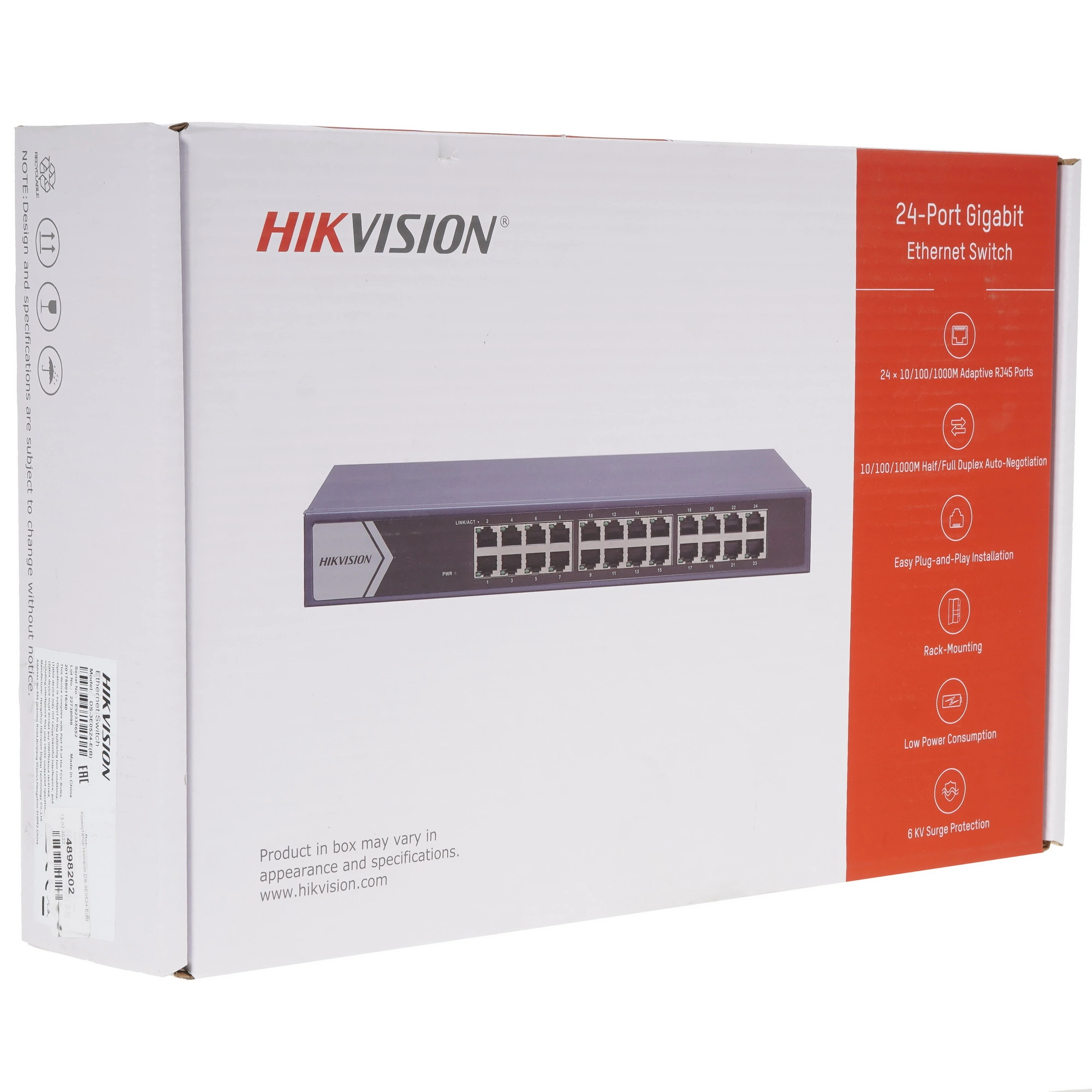 Коммутатор Hikvision DS-3E0524-E, 24×1 Гбит/с, фото4