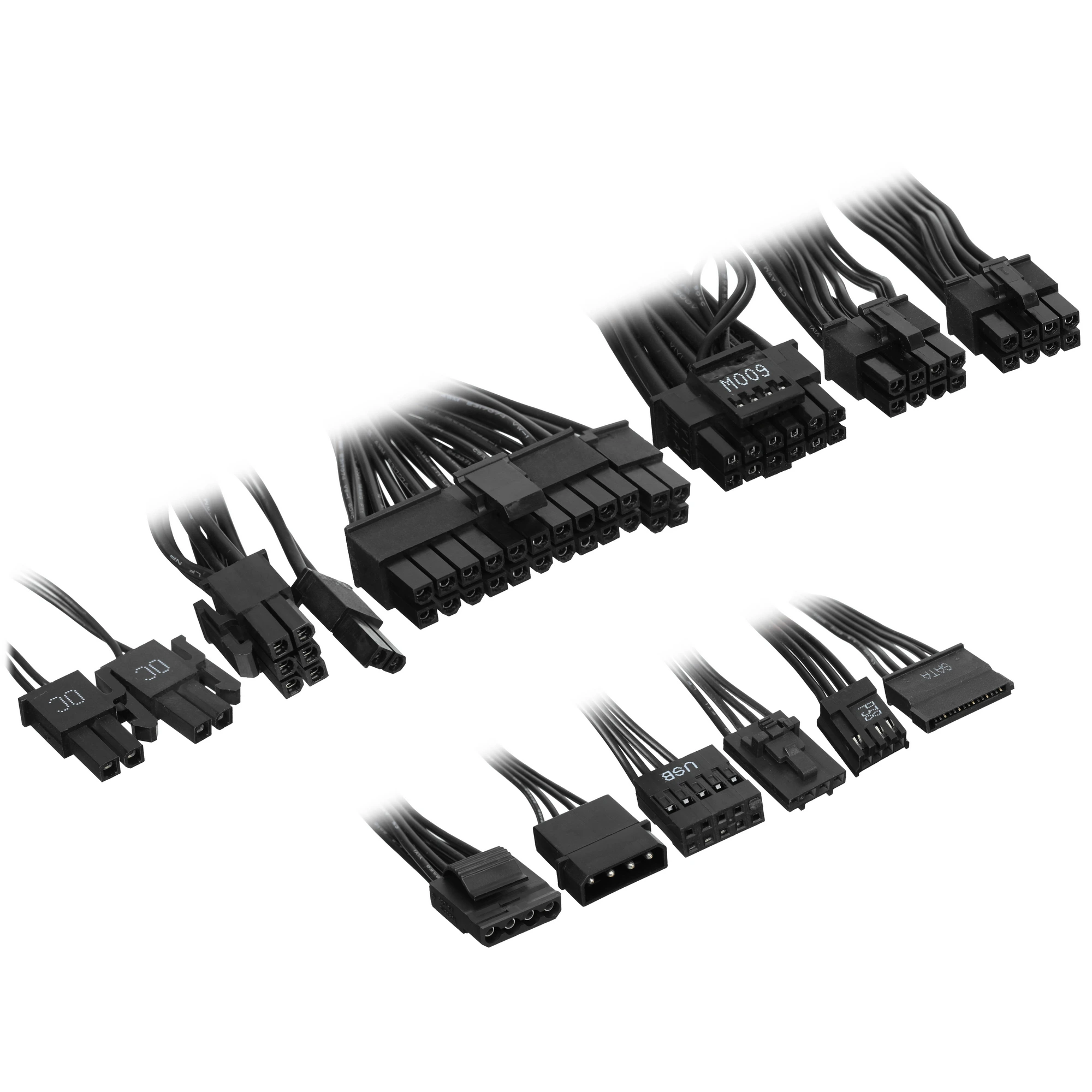 Блок питания XPG FUSION 1600 TITANIUM, 1600Вт, 80+ Titanium, 135мм, модульный, черный, вид 5