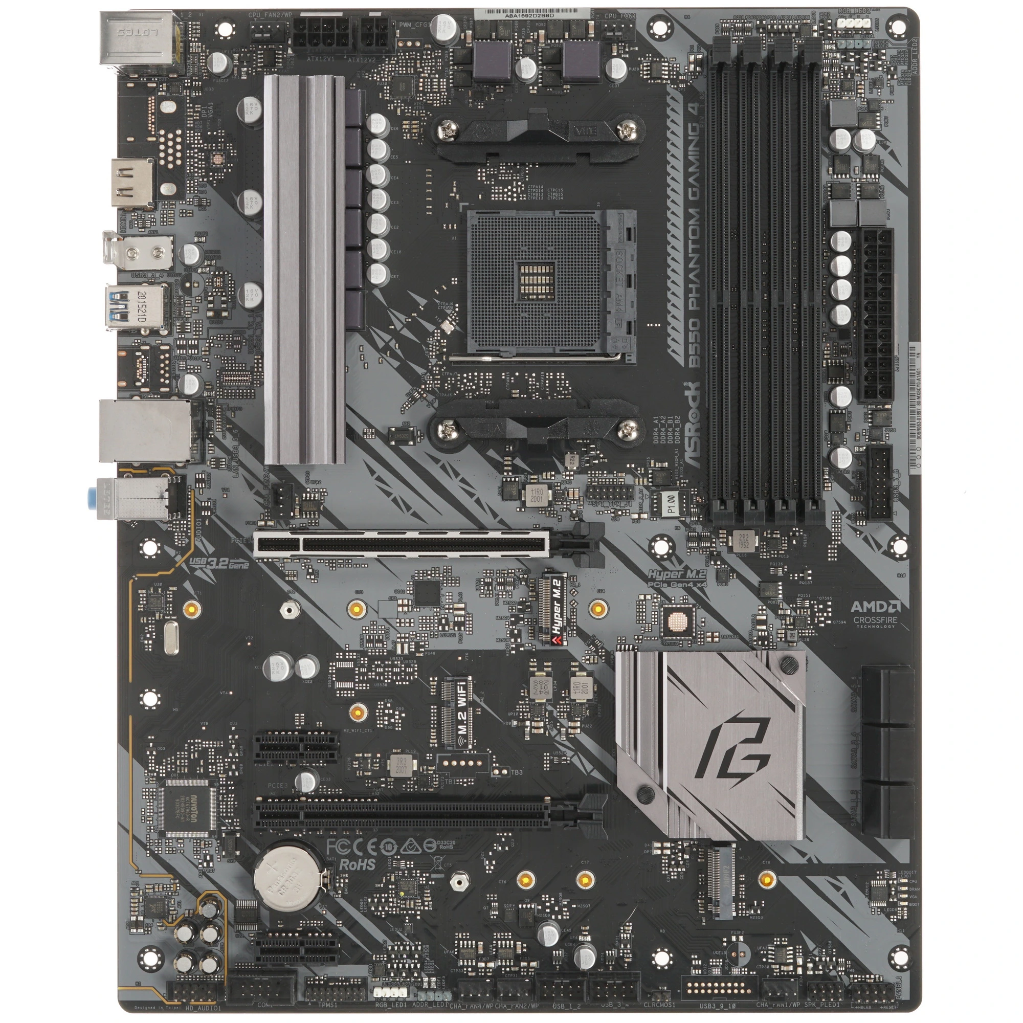 Материнская плата ASRock B550 Phantom Gaming 4, AM4, AMD B550, 4xDDR4, 6xSATA, 2xM.2, 1xPCI-E 3.0 x16, 1xPCI-E 4.0 x16, 1xHDMI, 1x 1Gb LAN, 3x3.5 мм, 7.1, ATX