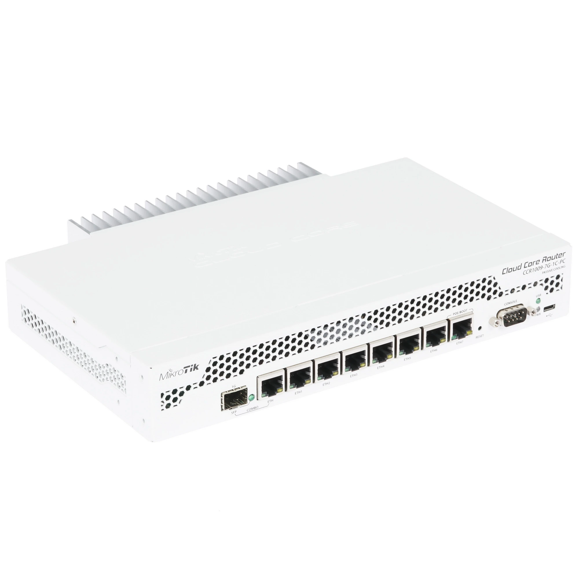 Маршрутизатор Mikrotik CCR1009-7G-1C-PC, 7×1 Гбит/с + 1×1 Гбит/с Combo (SFP/RJ-45), управляемый