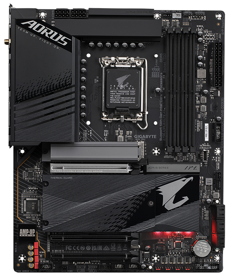 Материнская плата GIGABYTE Z790 AORUS ELITE AX, LGA1700, Intel Z790, 4xDDR5, 6xSATA, 4xM.2, 3xPCIe x16, DisplayPort, HDMI, 1x2.5Gb LAN, USB Type-C, 2x3.5 мм, 7.1, ATX