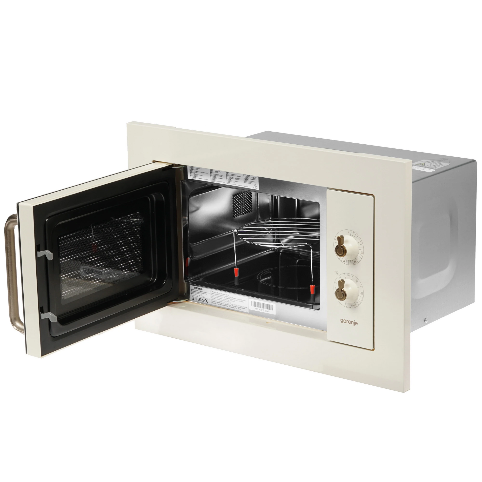 Встраиваемая микроволновая печь Gorenje BM235CLI бежевый, 23 л, 800 Вт, переключатели - поворотный механизм, фото13
