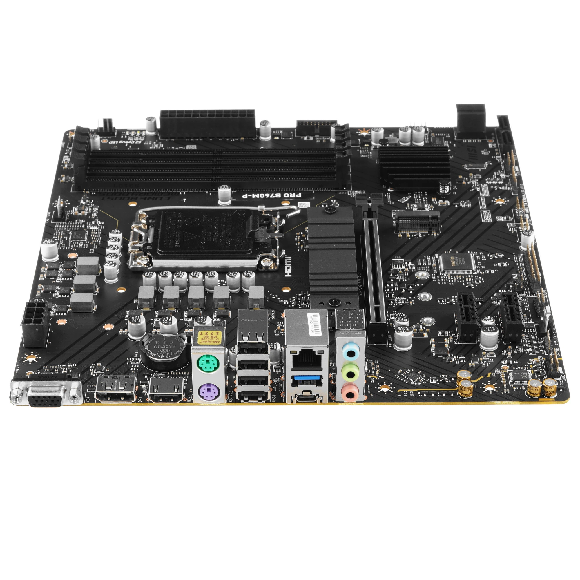 Материнская плата MSI PRO B760M-P, LGA1700, Intel B760, 4xDDR5, 4xSATA, 2xM.2, 1xPCIe 4.0 x16, 2xPCIe x1, DisplayPort, HDMI, D-Sub, 1x1Gb LAN, USB Type-C, 3x3.5 мм, 7.1, microATX, фото3