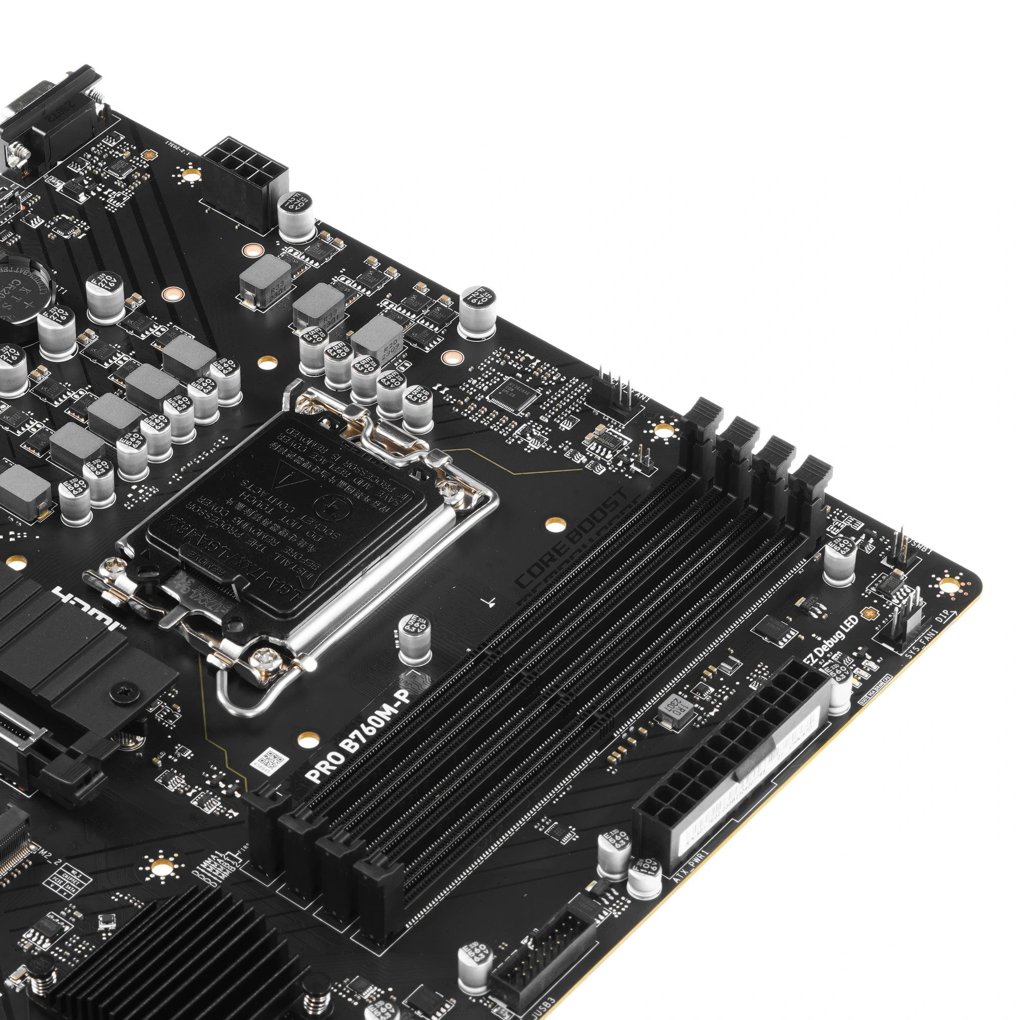 Материнская плата MSI PRO B760M-P, LGA1700, Intel B760, 4xDDR5, 4xSATA, 2xM.2, 1xPCIe 4.0 x16, 2xPCIe x1, DisplayPort, HDMI, D-Sub, 1x1Gb LAN, USB Type-C, 3x3.5 мм, 7.1, microATX, фото4