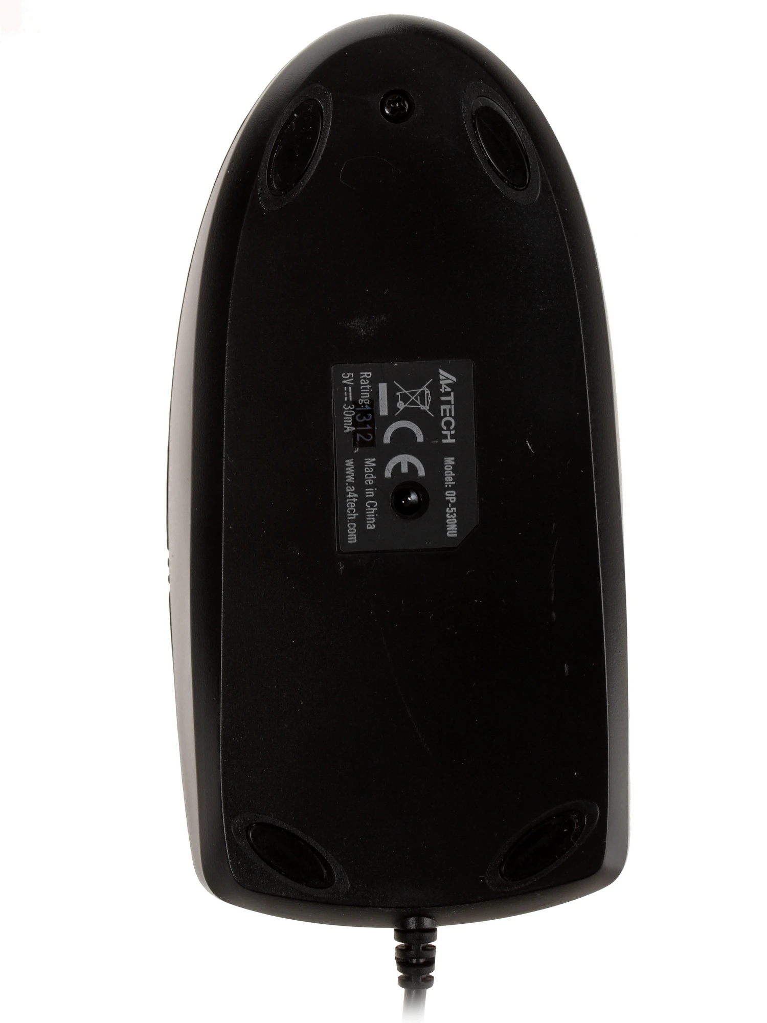 Мышь проводная A4Tech OP-530NU черный, 1200 dpi, USB, кнопки - 3, вид 10