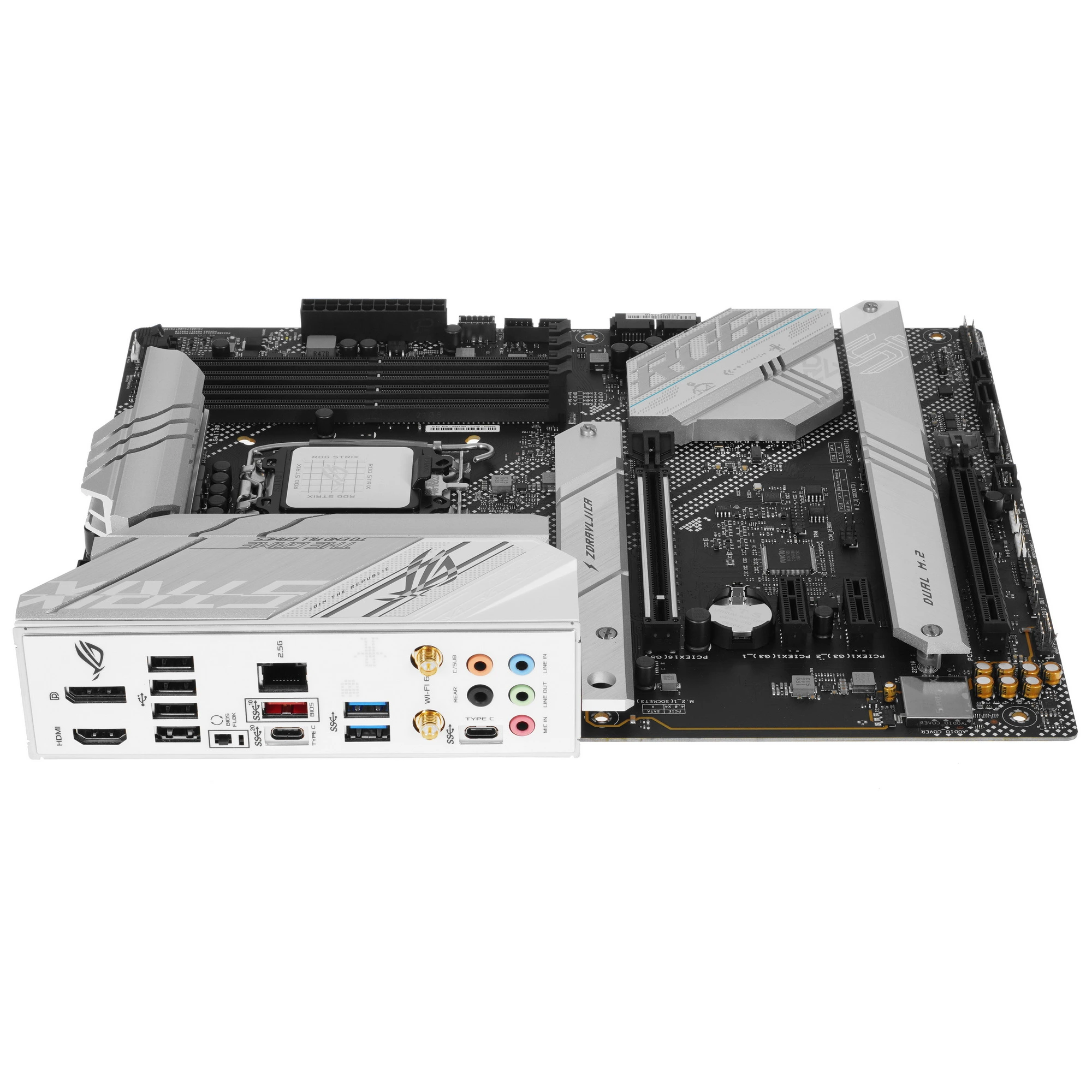 Материнская плата ASUS ROG STRIX B660-A GAMING WIFI D4, LGA 1700, Intel B660, 4xDDR4, 4xSATA, 3xM.2, 1xPCIe 5.0 x16, 1xPCIe 3.0 x4, 2xPCIe x1, 1xHDMI, 1xDP, 1x 2.5Gb LAN, 4xUSB 2.0, 2xUSB 3.2 Gen 1, 1xUSB-A 3.2 Gen 2, 1xUSB-C 3.2 Gen 1, 1xUSB-C 3.2 Gen 2x2, 5x3.5 мм, 7.1, ATX, фото4