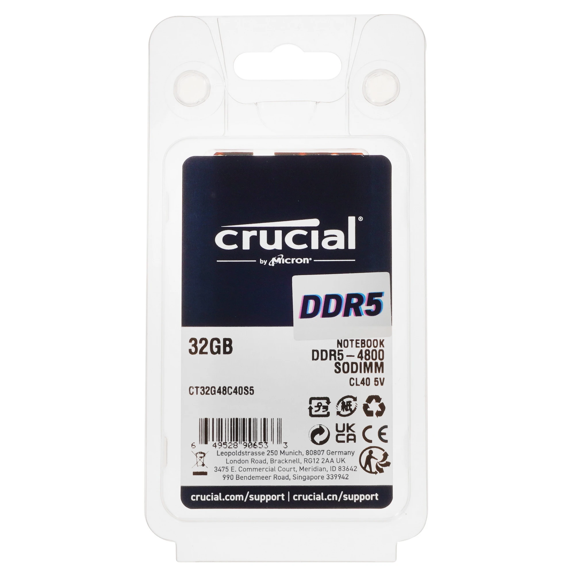Оперативная память Crucial Premier, DDR5, 32GB (1x32GB), 4800 MHz, CL40, SO-DIMM, фото3