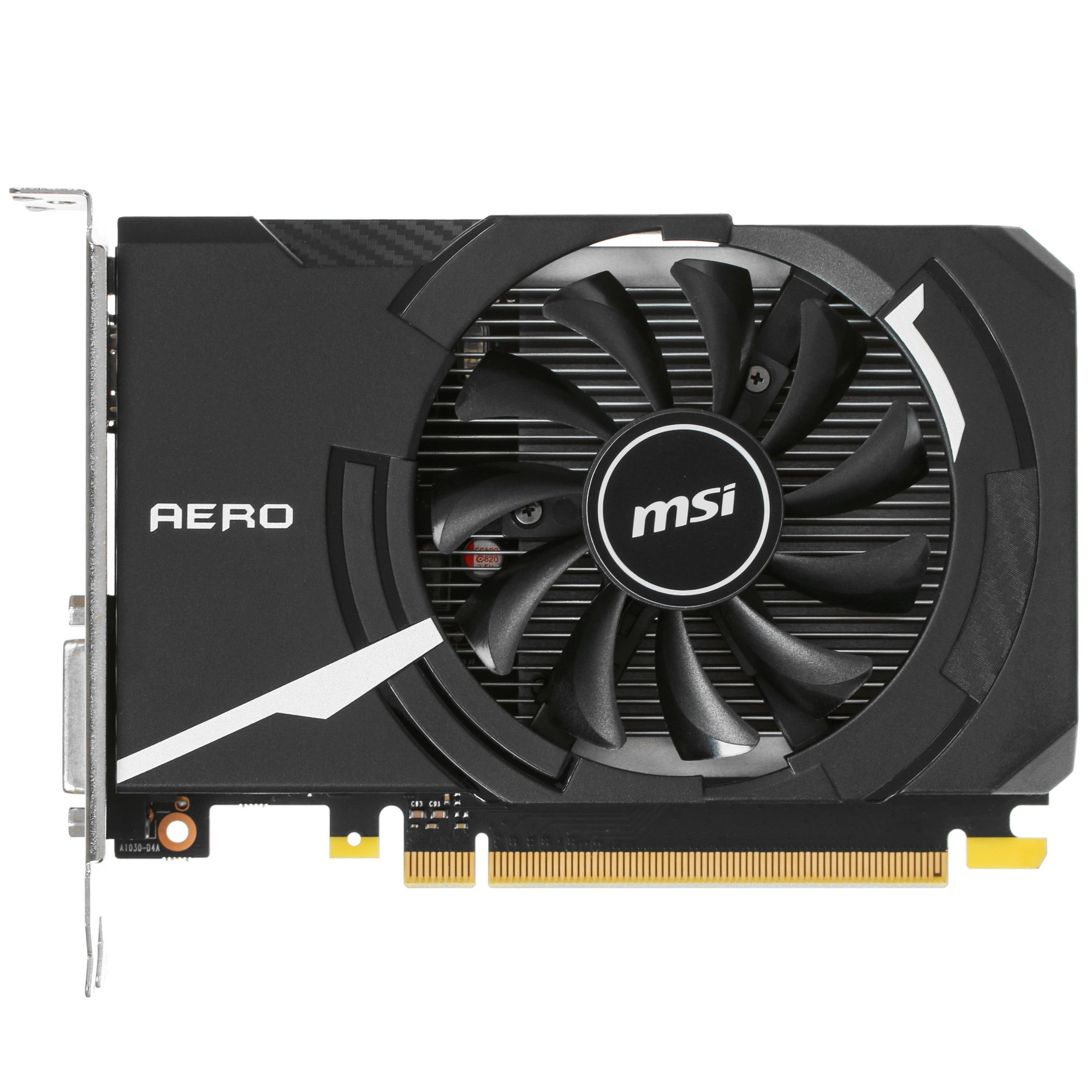 Видеокарта MSI GeForce GT 1030 AERO ITX 2GD4 OC, 2 GB GDDR4, 64 bit, HDMI, DVI-D, GPU 1265 MHz
